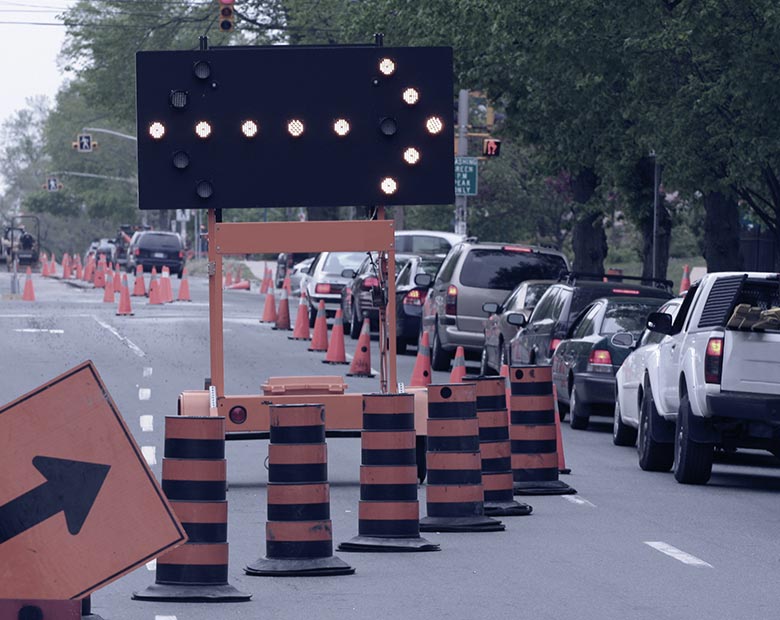 photo of road signage (construction signs)